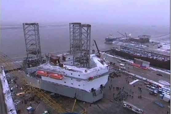 China prepares helipad on sea