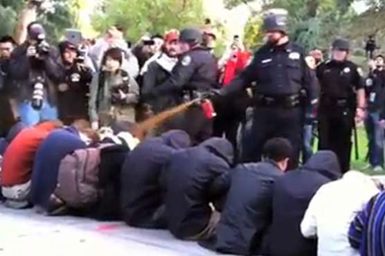 Outcry after Calif. police pepper spray students