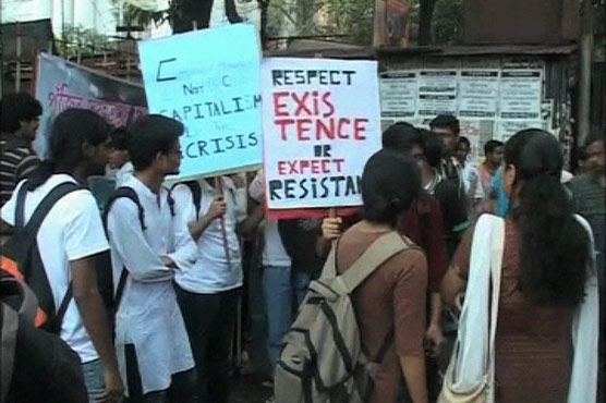 Students hold rally in India inspired from Wall Street protests