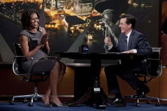 Michelle Obama endorses husband on mock-news comedy show