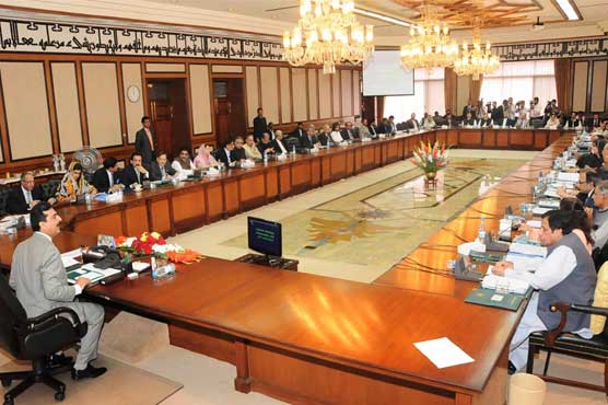 Federal cabinet meeting, convicted PM in chair