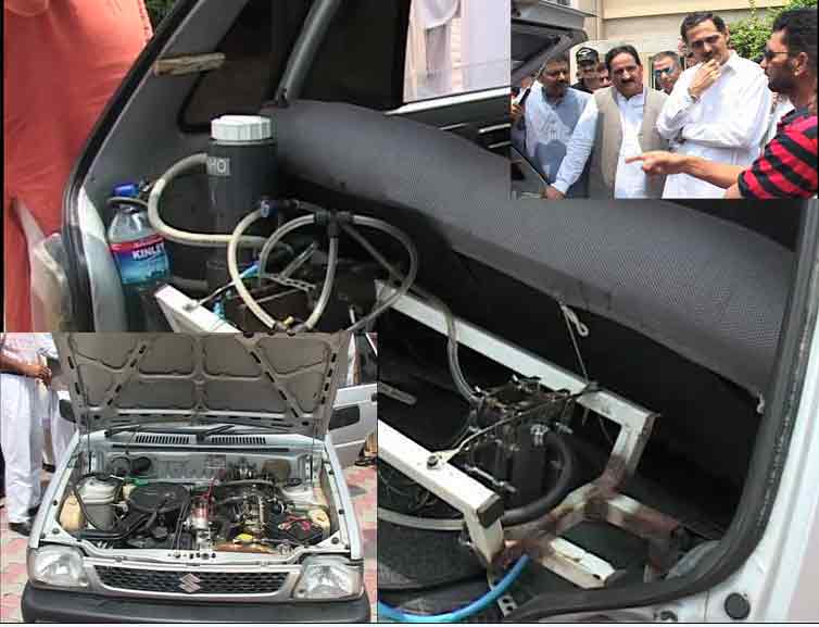  Muzaffarabad: Car driven by water and petrol 