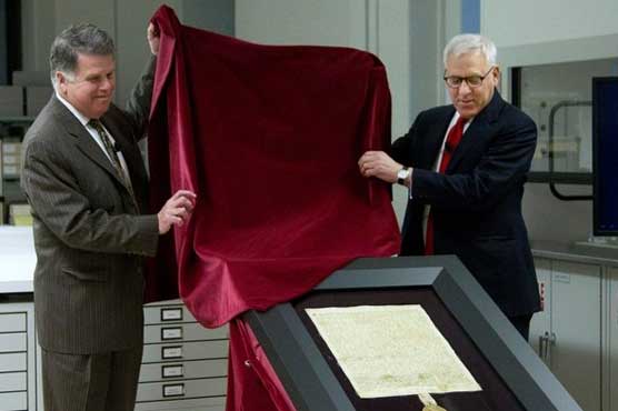 US Archives unveils Magna Carta after repairs