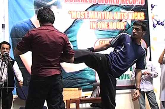 Pakistani sets highest martial arts kicks record