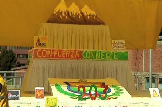 Mountainous cake unveiled in La Paz