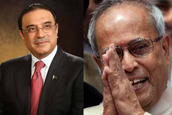 Zardari greets Pranab Mukherjee 