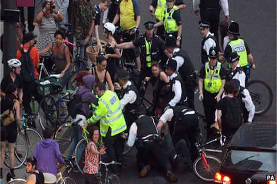 130 cyclists held on riding near Olympic park