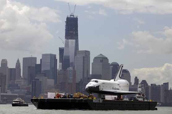 Space shuttle Enterprise arrives in Manhattan