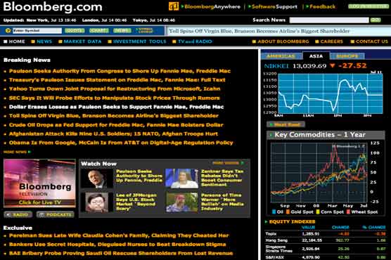 China blocks Bloomberg site