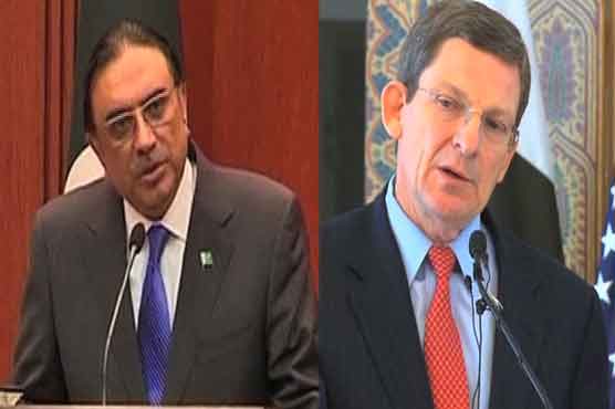 Zardari, Grossman take up Nato supplies, drones 