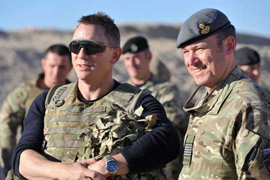 Bond star visits British troops in Afghanistan   