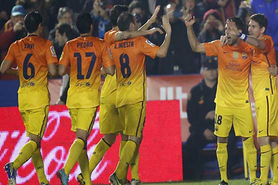 Barcelona beats Levante 4-0, extends lead in Spain
