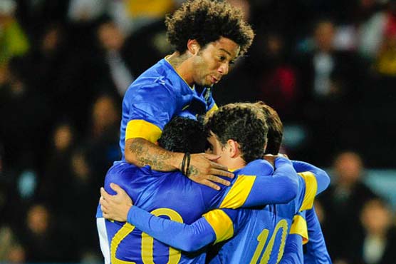 Kaka scores as Brazil thrashes Iraq 6-0 in Sweden