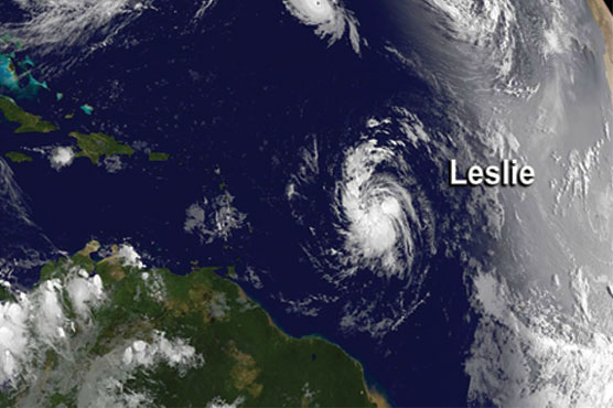 Tropical Storm Leslie strengthens over Atlantic