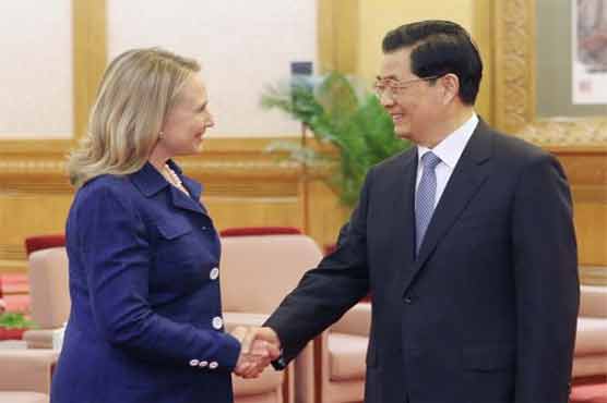 Clinton meets Hu Jintao