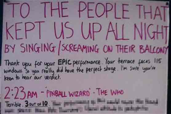 If music in your neighborhood keeps you up late night 