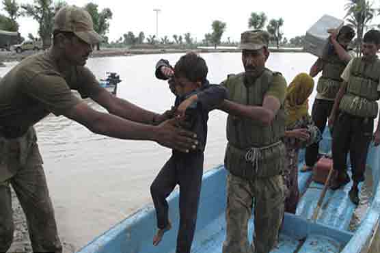 Army rescues 1200 flood affectees in Naseerabad