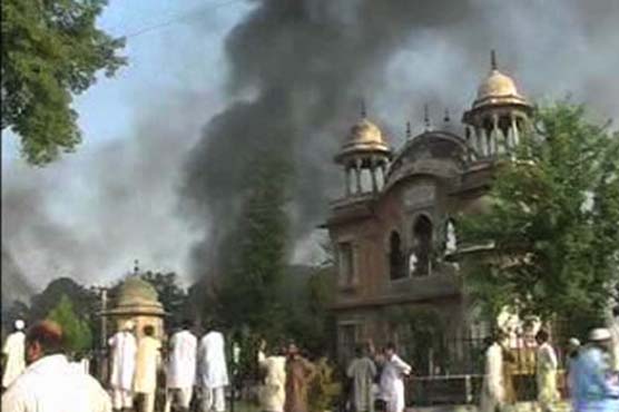 Mardan: Miscreants torch Church, 50 arrested