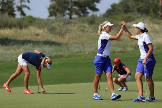 Europe takes 5-3 lead over USA at Solheim Cup 
