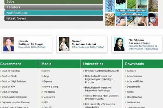 Official Balochistan website still shows Raisani as CM