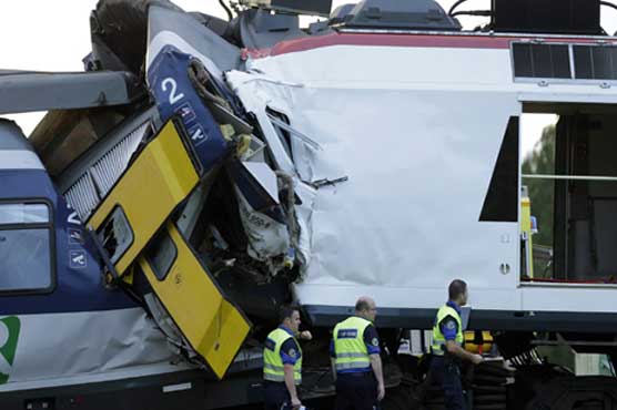 Swiss train crash kills driver, injures 35