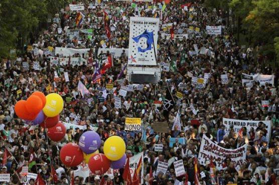 Anti-austerity protests: Spain, Germany, Portugal