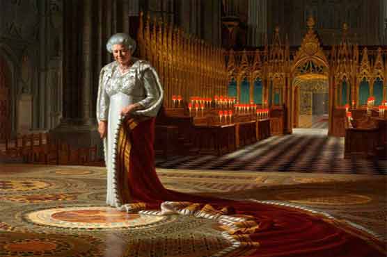 Queen's portrait in Westminster Abbey defaced