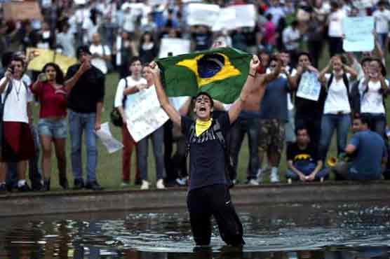 Protesters out again in Brazil's biggest city 