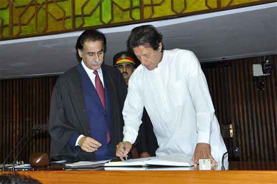 Imran Khan takes oath, opposes increase in GST  