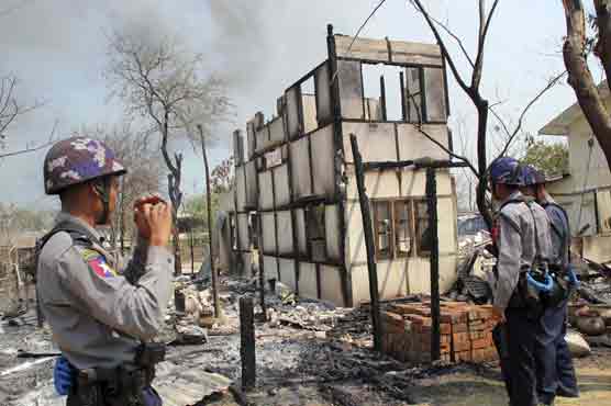 Myanmar army patrols central city after violence 