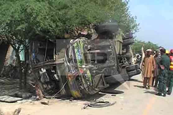 12 die as bus overturns on Indus Highway  