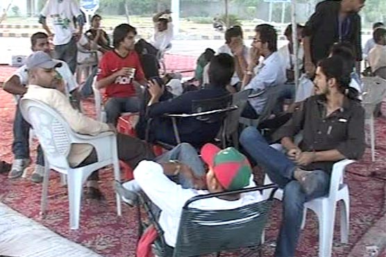 Lahore: PTI protest against polls rigging enters 7th day