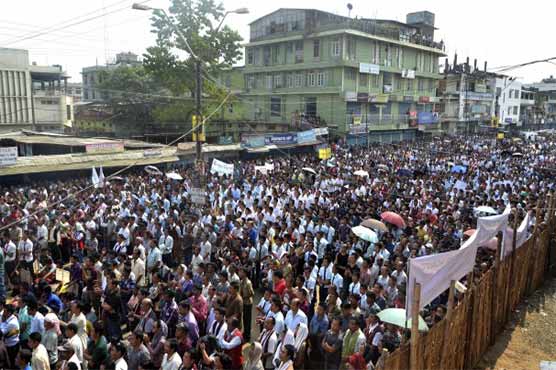 Indian tribal groups protest multiple rebel taxes