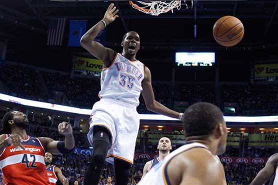 Durant scores 33, Thunder beat Wizards in OT
