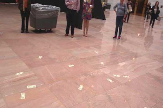 Protesters Shower Dollar Bills Into Senate Building