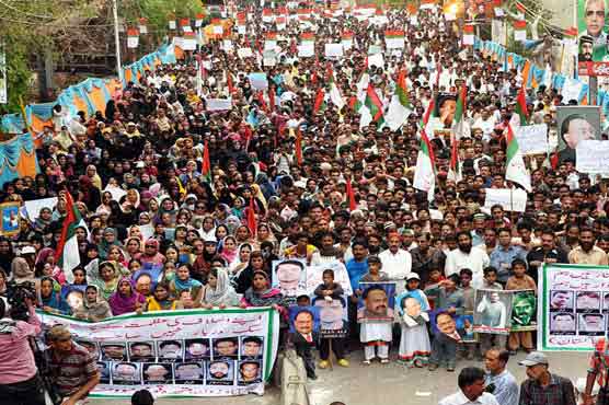 MQM holds countrywide protest against workers killing, disappearance