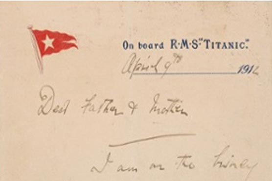 Last letter from Titanic sells for $200,000
