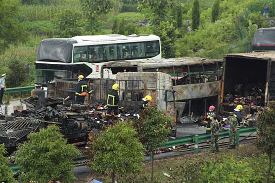 Multi-vehicle highway collision kills 12 in china