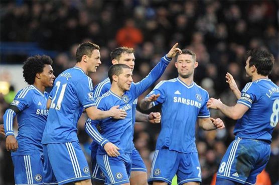 Football: Hazard fires Chelsea top after Arsenal crash