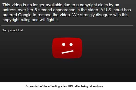 Anti-Islam film taken down, Google to 'fight' the court order