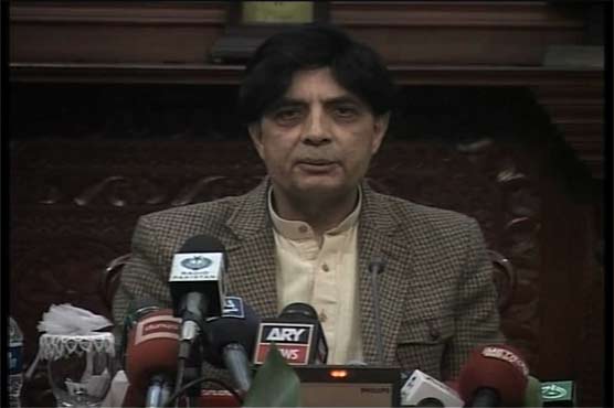 Ch. Nisar vows to root out terrorism in the country 