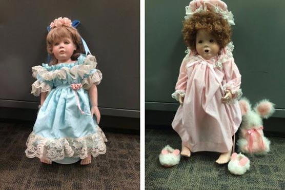 Dolls resembling young girls left in front of California homes