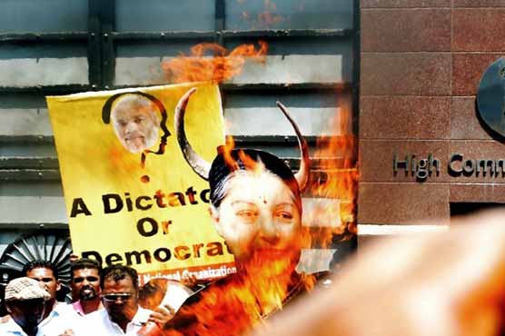 Sri Lanka activists stage protest against India's Modi