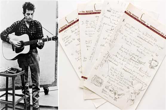 Bob Dylan lyrics to headline $3-5 mn NY music auction