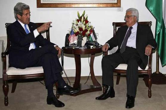 Kerry meets Abbas for first time since peace talks 'paused'