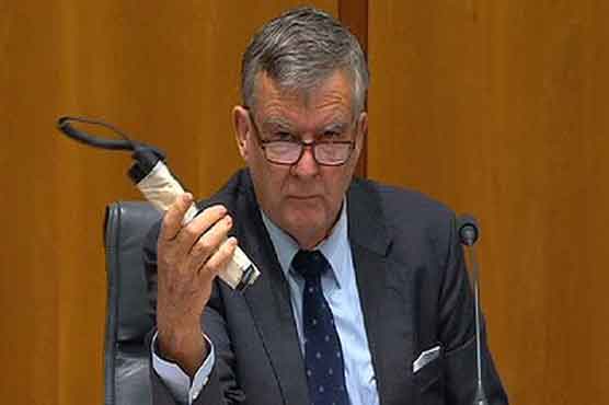 Australian senator bring 'bomb' to parliament
