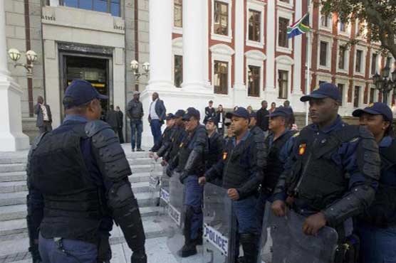 Police removes opposition member from South Africa parliament