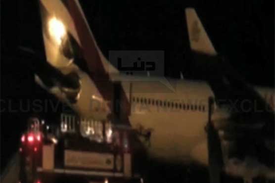Karachi: Dubai-bound foreign aircraft catches fire on runway