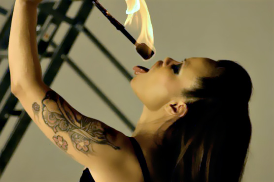 Woman in Ohio burned in fire-breathing act