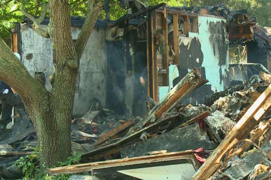 Gas leakage sets house on fire in Sawat